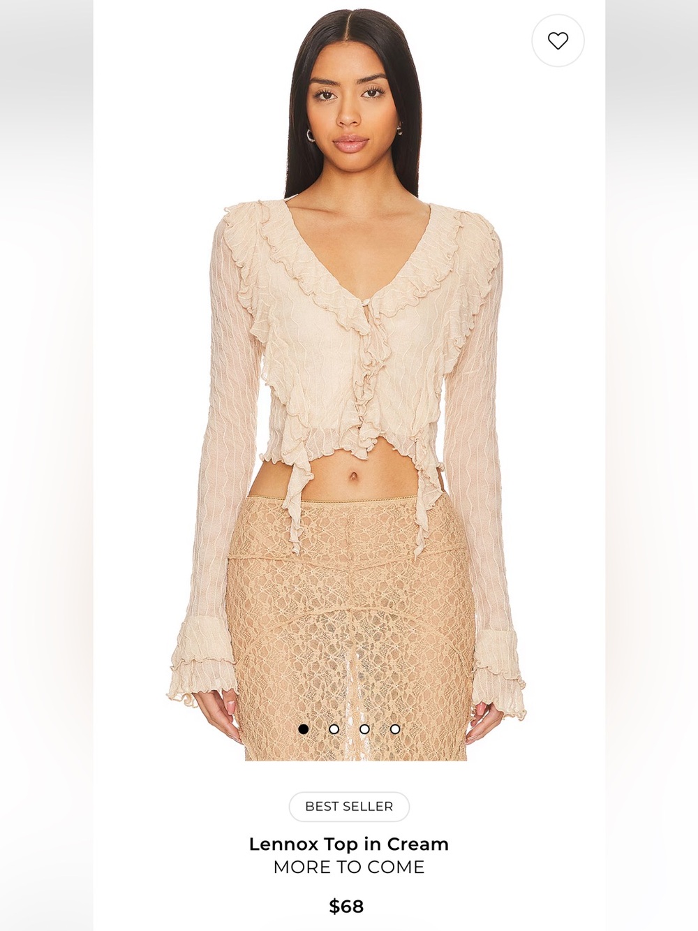 NWOT More To Come- Lennox Top in Cream